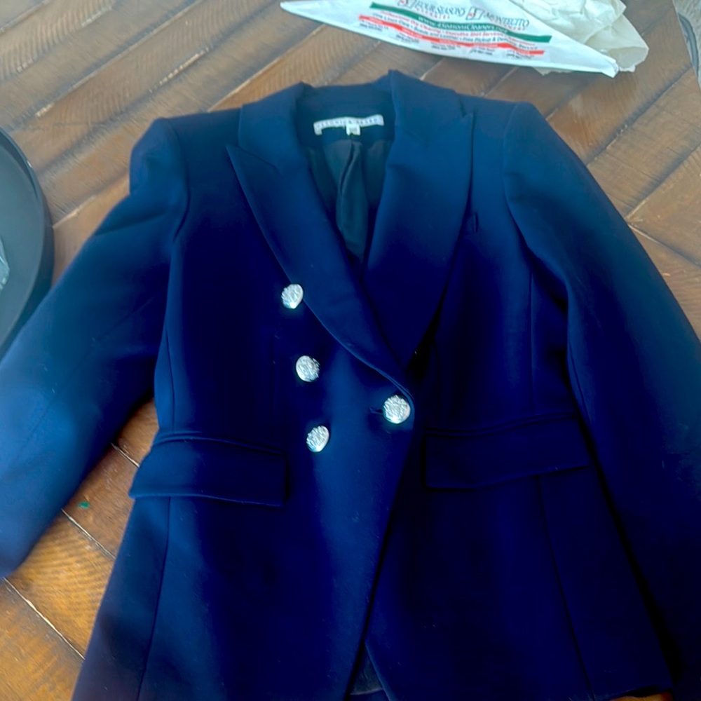 Veronica Beard Blue Double-Breasted Blazer